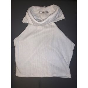 White turtleneck crop